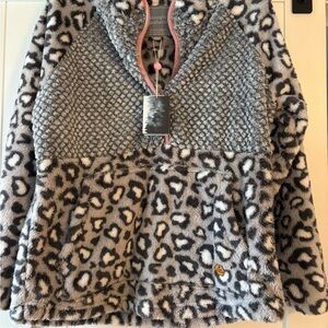 Simply Southern Gray and Black Leopard Fleece